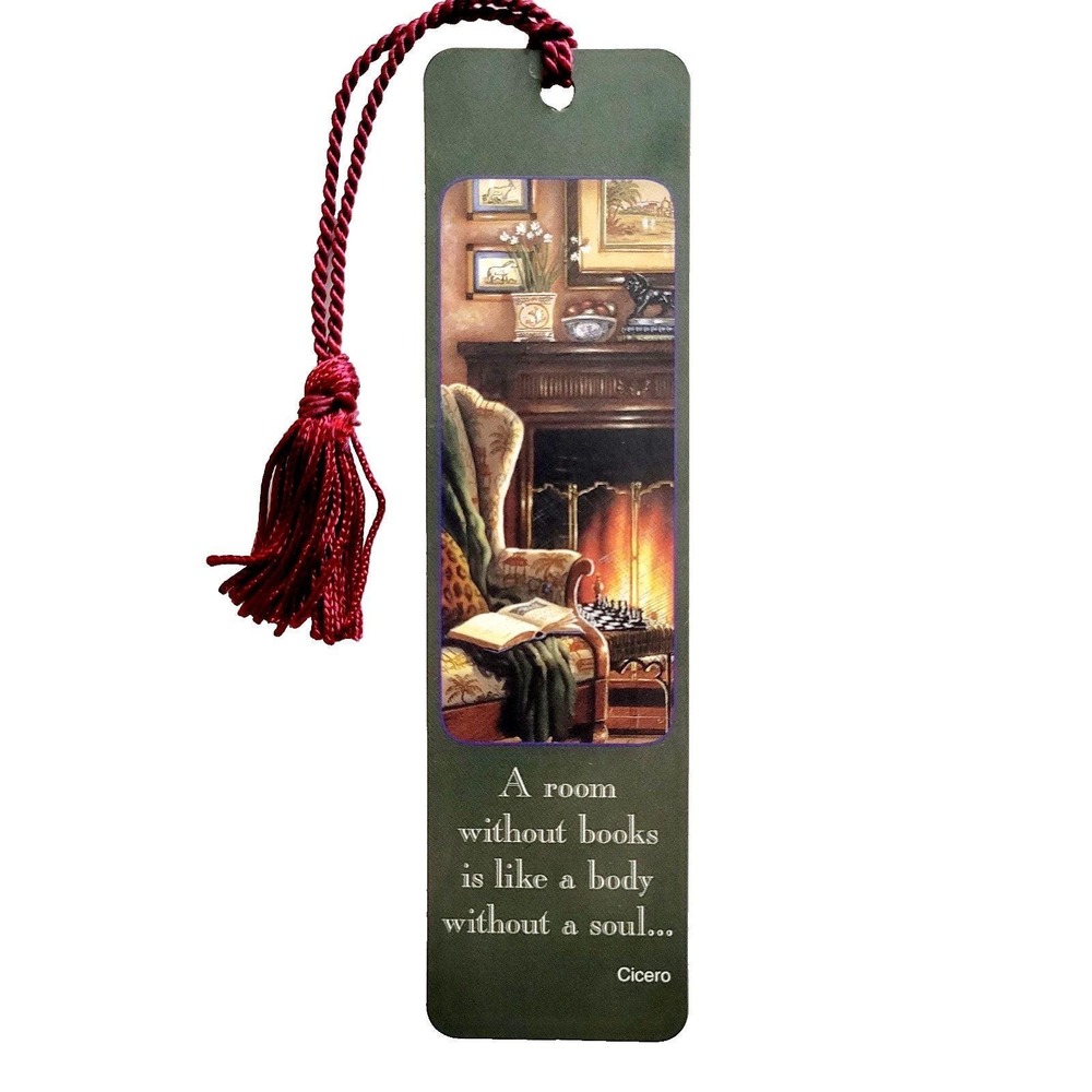 Vintage 90s Reading Time Bookmark, Judy Gibson, Cicero quote, 1997 Roxbury Twain